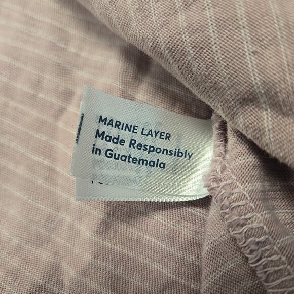 Marine Layer Saddle Hem Pocket Tee Mens Size XXL Striped Rosette Cotton Blend - Picture 7 of 8